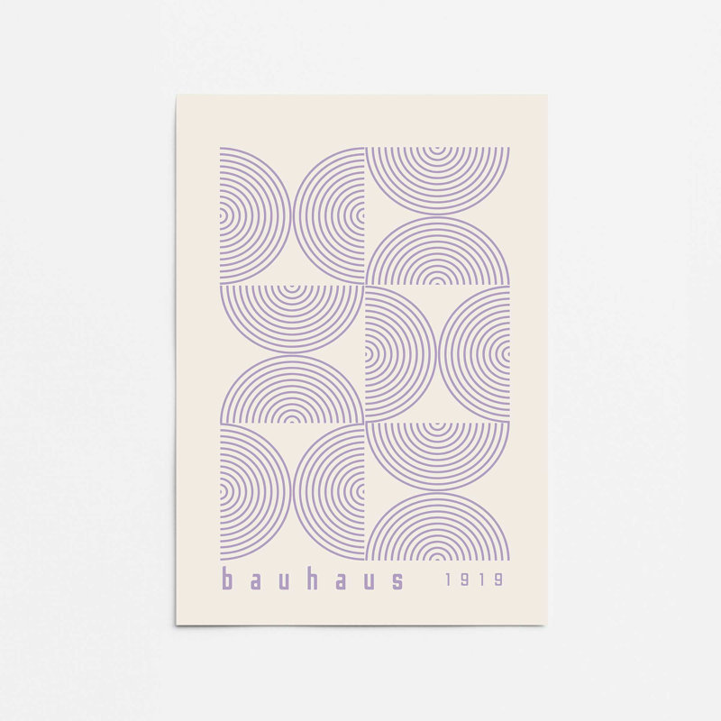 Mauve Bauhaus, affiche de composition I, H 14 po x l 11 po x P 0,1 po, Impression sans cadre