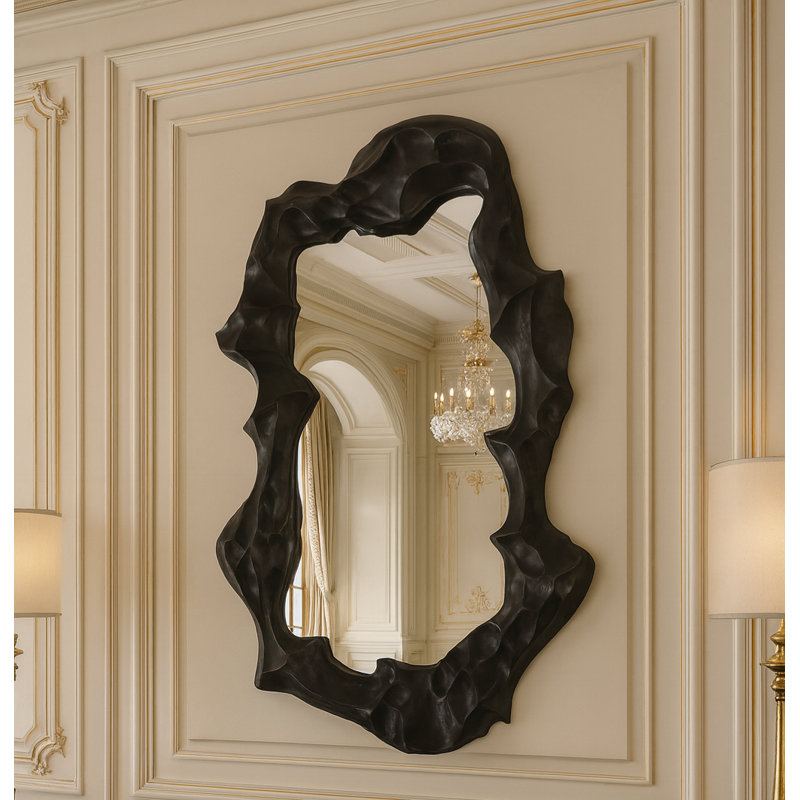 Sculptural Black Organic Frame Mirror