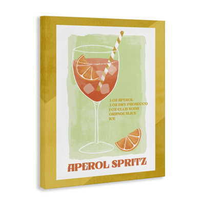 Art mural rétro sur toile «Aperol Spirz Recipe» par Deane Beesley