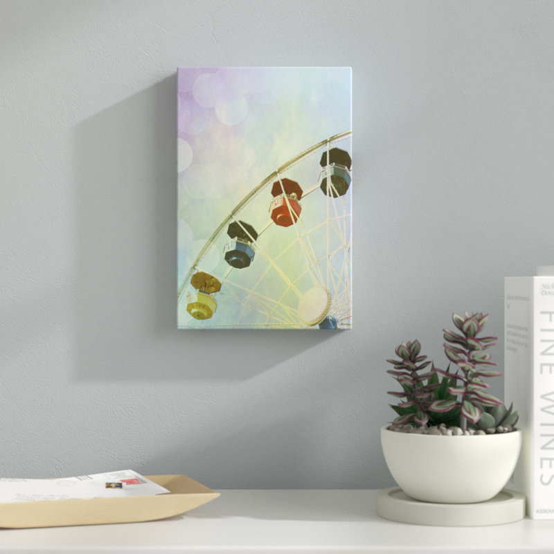 Rainbow Ferris Wheel II by Sylvia Coomes - Graphic Art Print, 30cm H x 20cm W, Wrapped Canvas