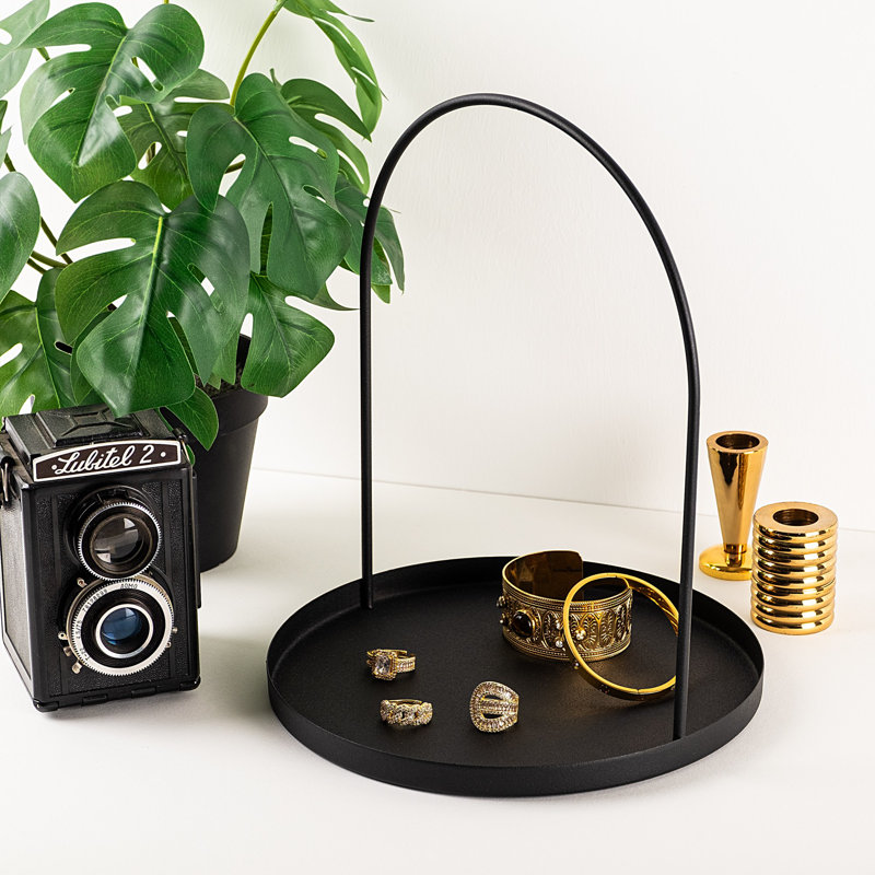 Stylish Decorative Metal Accessory, Black, 8.9 in Diameter x 11 in Height | 100% Metal Construction, Thickness: 0.05 in | Perfect for Home Decor, Modern Aesthetic, Durable & Elegant Design