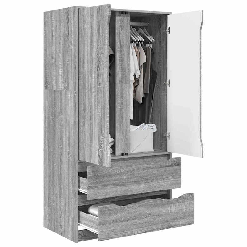 Manufactured Wood Wardrobe, Grey Sonoma