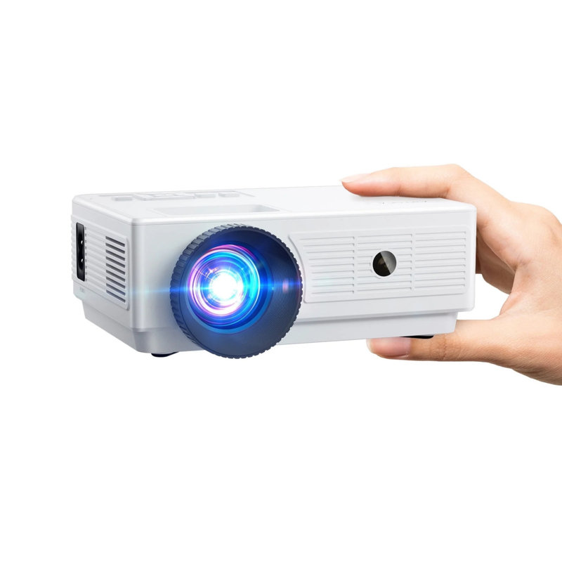 Mini Projector 1080p Portable Projector, Compatible With Ios/android/ Windows/tv/hdmi/usb Black, White