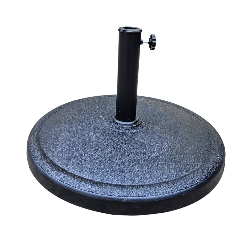 42 Pound Round Resin Umbrella Base - Rust-, Secure Attachment, Elegant Patio Decoration, Compatible With Different Umbrellas, , Protected Rust- Construction, Attachment Feature, Surface