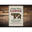 Plaque en aluminium Lazy Bear Lodge-58203500