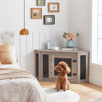 Caisse de coin en bois pour chien