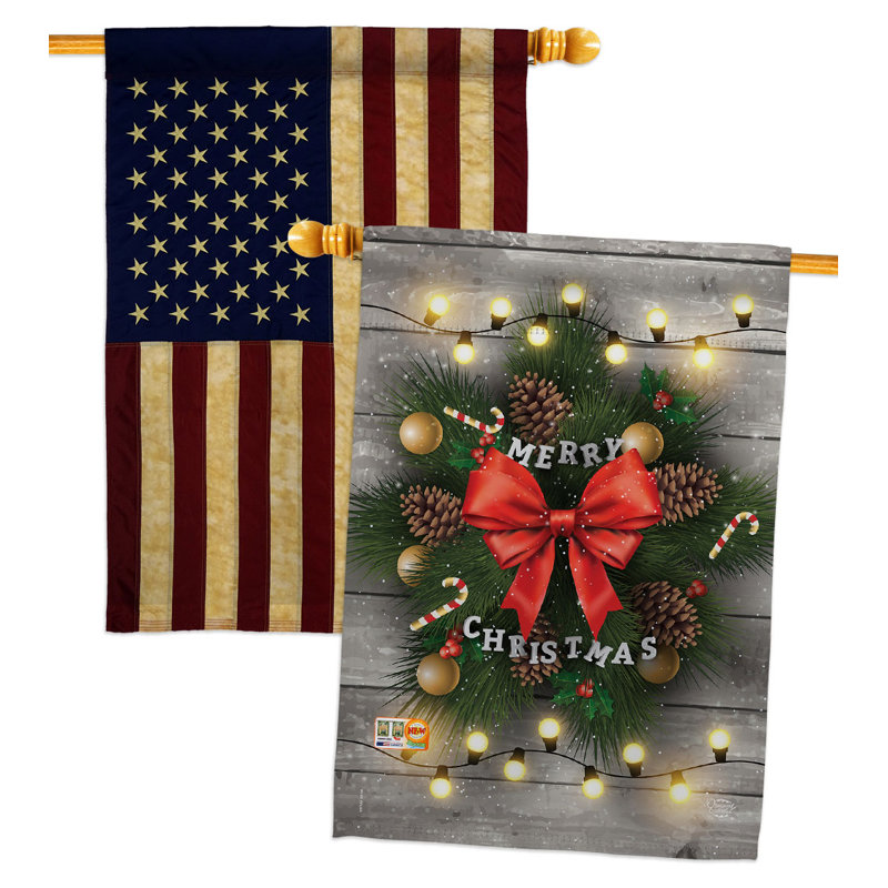 Drapeau de maison en polyester 40 x 28 po Lightful Merry Christmas