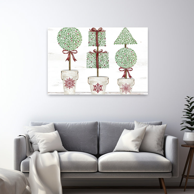Merry Topiaries, art hivernal contemporain, H 48 po x l 32 po