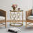 Glass End Table Set of 2, Round Side Table with Metal Frame for Living Room, Balcony, Bedroom