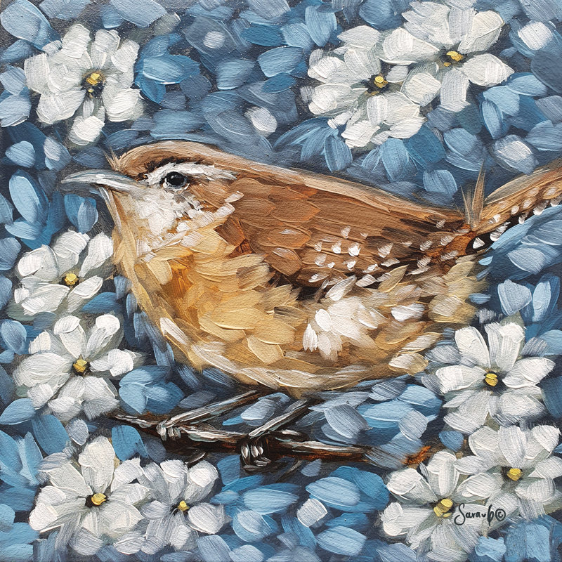 «Spring Song On Canvas» par Sara G. Designs Print, H 36 po x l 36 po x P 1,25 po