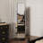 360° Rotating Multifunctional Full Length Mirror With Hook Storage Rack Coat Rack With Mirror Solid Wood Floor Mirror Bedroom Living Room Cloakroom Space Saving-1536120215