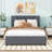 Wood Upholstered Platform Bed with Drawers, Trundle and Headboard-1639318667-1639318665
