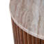 Table d'appoint ronde moderne en bois nervuré avec dessus en marbre - Table d'appoint étroite et élégante pour le salon ou tout autre intérieur - 51 cm-1187860067
