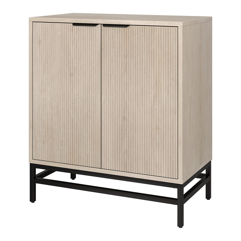 Demello 28" Wide Rectangular Accent Cabinet in Alder, White