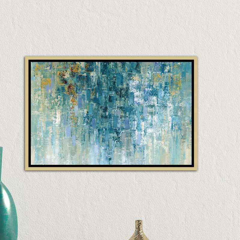 «I Love the Rain» par Nan - reproduction, H 32 po x l 48 po x P 1,5 po, Toile encadrée d'or