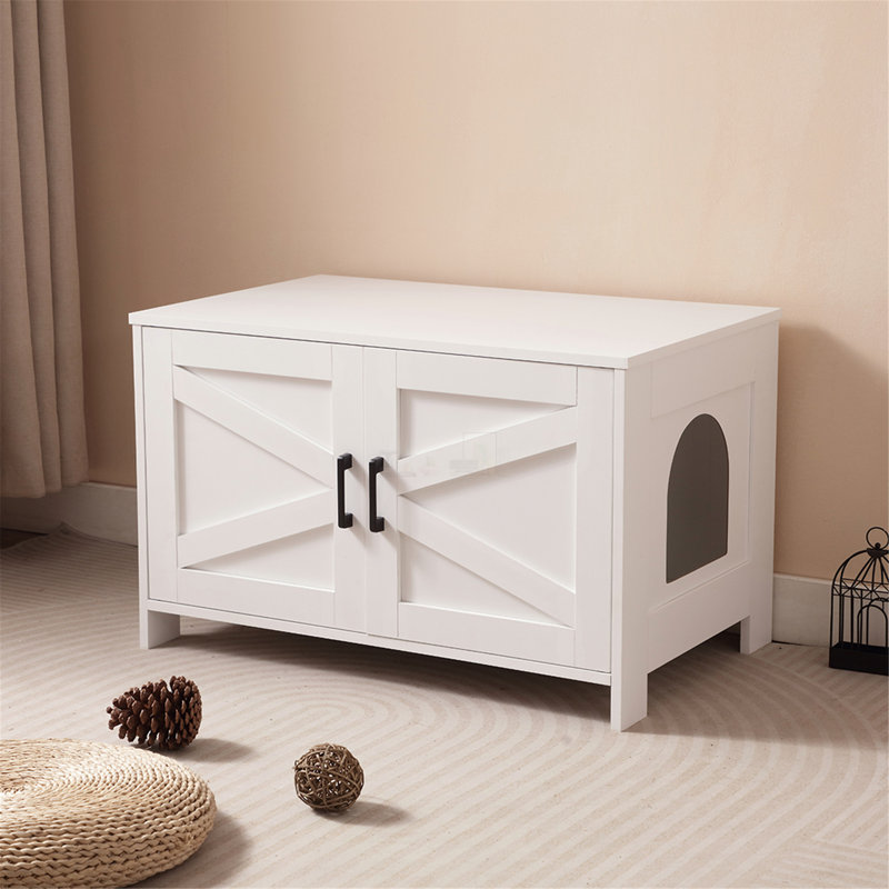 Armoire à litière multifonctionnelle pour chat avec rangement et design élégant pour les maisons modernes