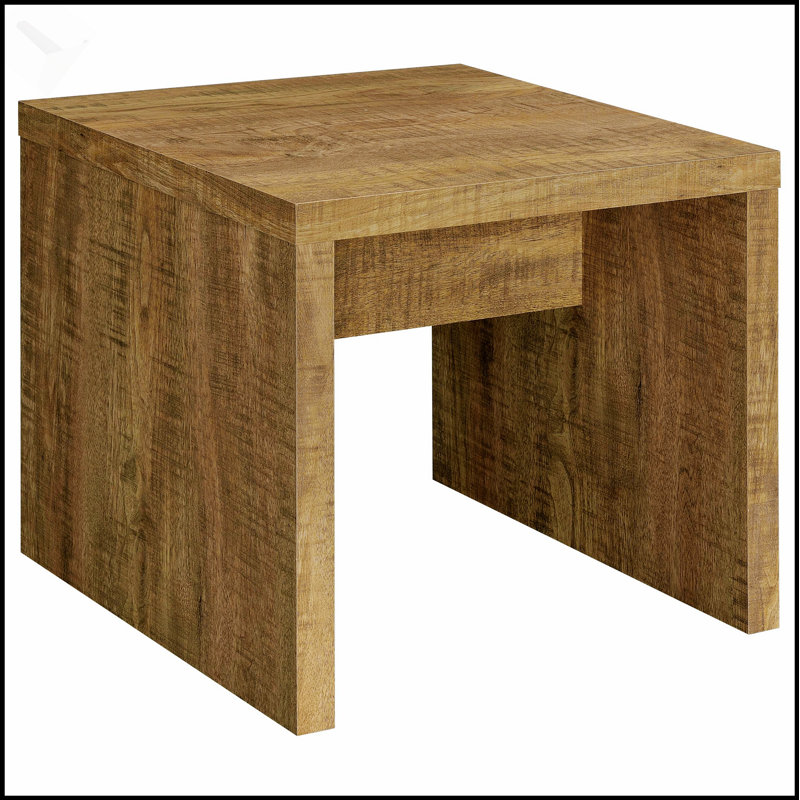 Ensemble de table basse et de table de bout 2 pièces Brianna Mango, charme rustique et simplicité moderne pour un espace de vie amélioré