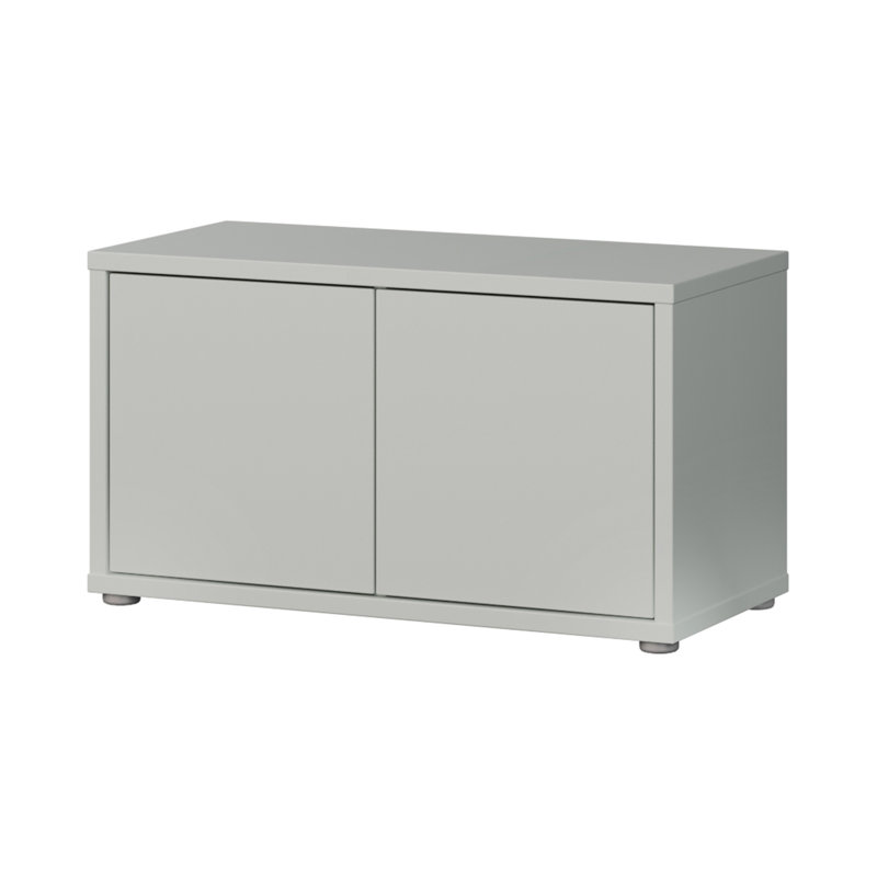 Modern, minimalistic storage bench with 2 doors, entryway bench, engineered, 74.5 cm W x 41.5 cm H  x 34.9 cm D, Grey
