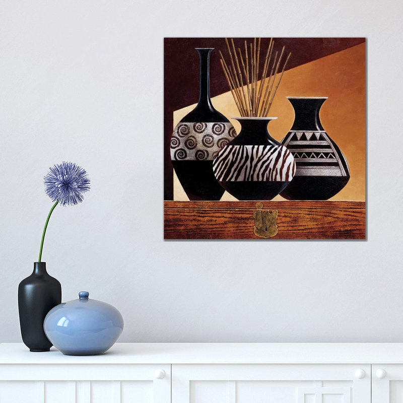 Patterns In Ebony I by Keith Mallett - Wrapped Canvas Gallery-Wrapped Canvas Giclée, 45.72 cm H x 45.72 cm W
