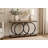 Industrial Console Table 55" - Narrow Long Entryway Sofa Table With Geometric Metal Frame & Vintage  Wood Top