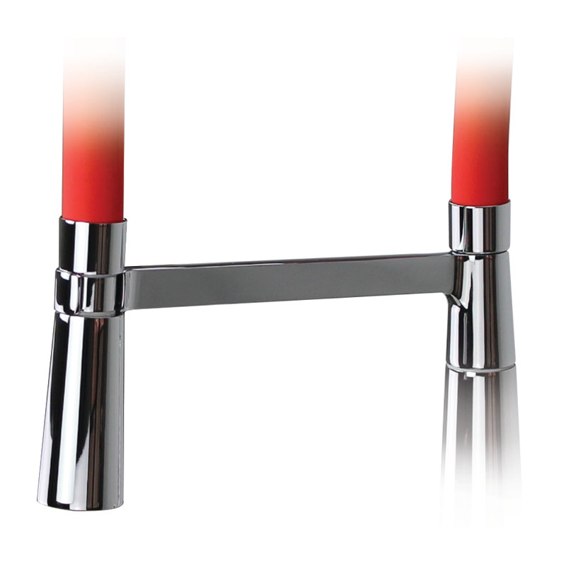 Transolid Bell'arte Pull Down Kitchen Faucet, Polished Chrome/Red