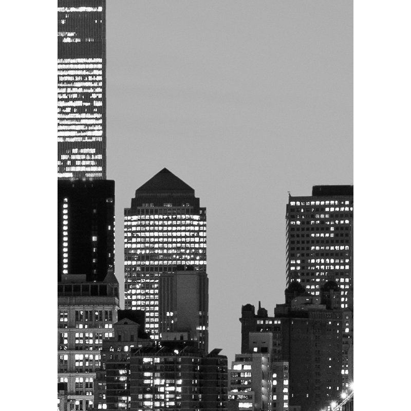 Manhattan Skyline at Night 2.54m x 183cm Wall Mural