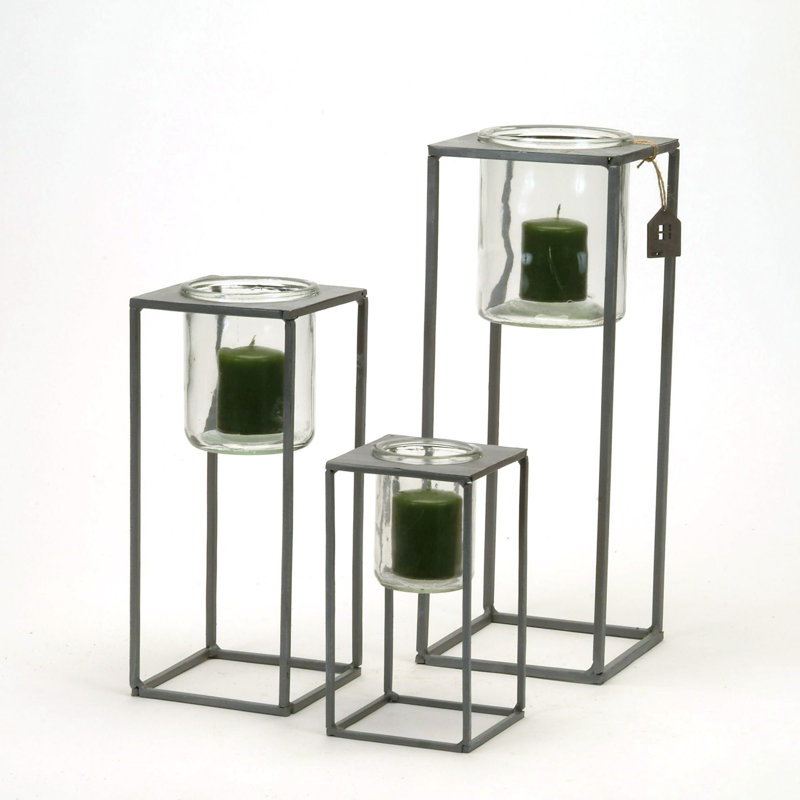 Ensemble de lanternes en métal 3 pièces