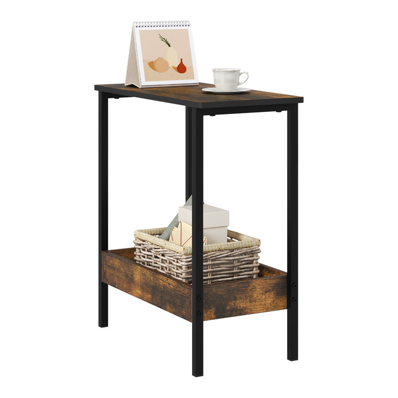 Laimondo Metal Bedside Table, Vintage Brown/Black