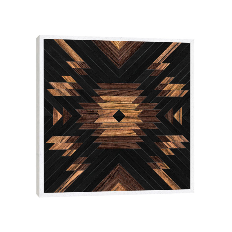 Urban Tribal Pattern No.7 by Zoltan Ratko - Print on Canvas, White Framed, 45.72 cm H x 45.72 cm W