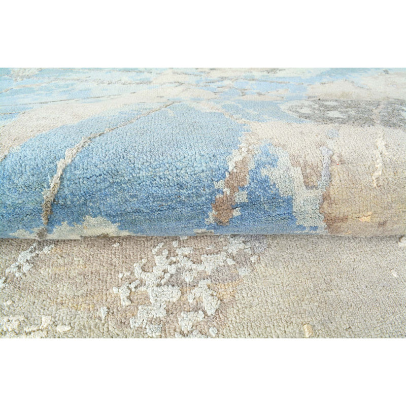 Hand Woven Silk and Wool Area Rug