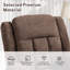Fauteuil inclinable chauffant manuel de 34,65 po de largeur à massage manuel doux avec porte-gobelets et télécommande-1921038399