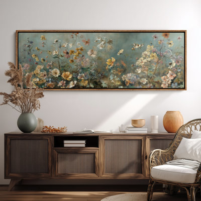 Impression florale de fleurs sauvages dans une lumière douce pour le salon ou la salle à manger