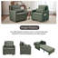 Canapé-lit convertible L 87 po 3-en-1, dossier réglable en 3 sections avec 2 coussins et sac de rangement-1029668292