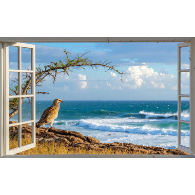 Seaside Sentinel – Hawk by the Coast Art