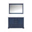 Meuble-lavabo double bleu marine 48 po X P 22 po D, plateau en marbre de culture et Miroir