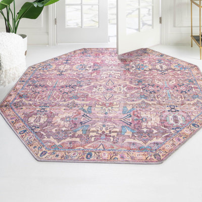 Washable Floral Indoor Rug