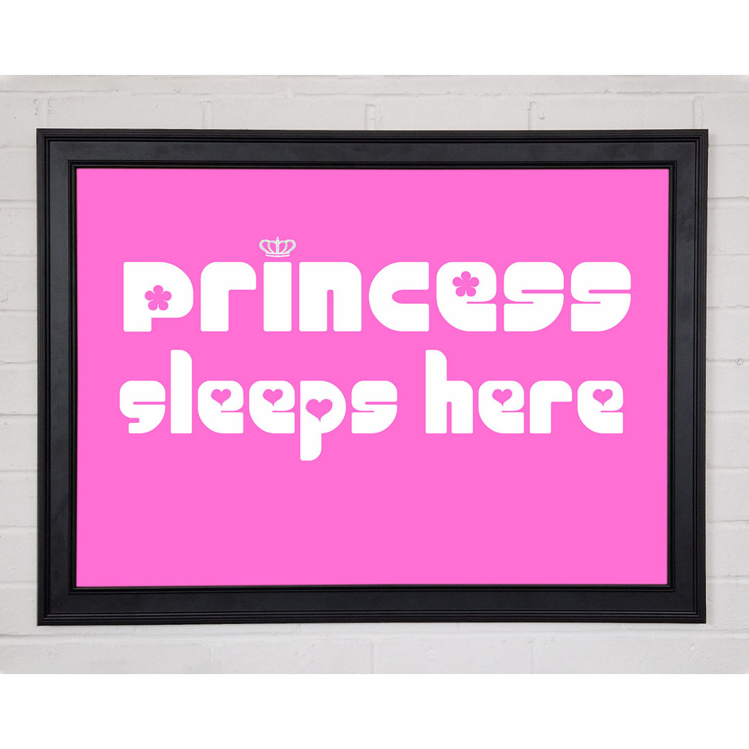 Princess Sleeps 2 Vivid Pink Gerahmter Druck 10038