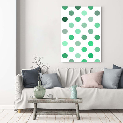 Green Dots - Wrapped Canvas Print