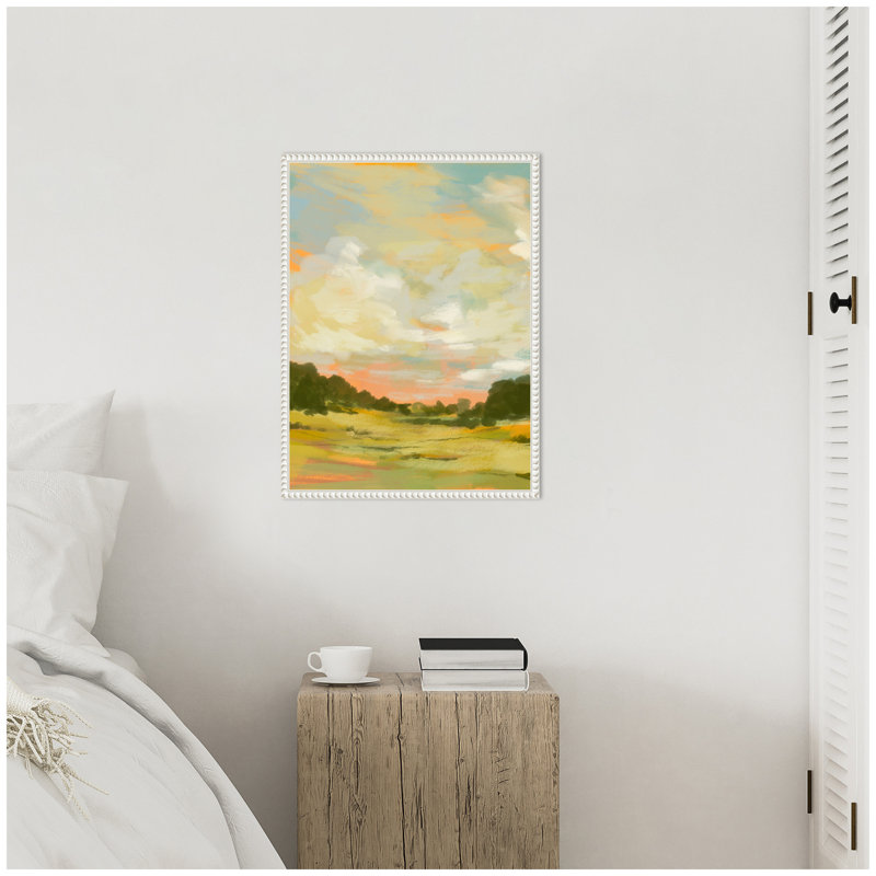 «Landscape 2» par Annie Quigley, reproduction d'art sur toile encadrée, Blanc