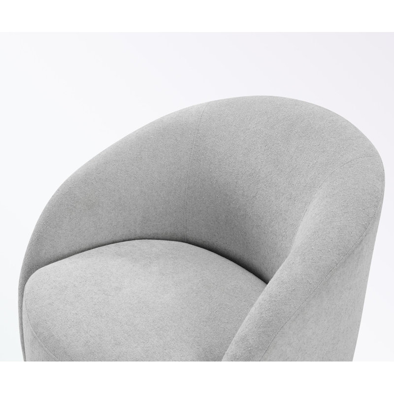 Fauteuil demi-tonneau pivotant avec coussin moelleux, Gris clair