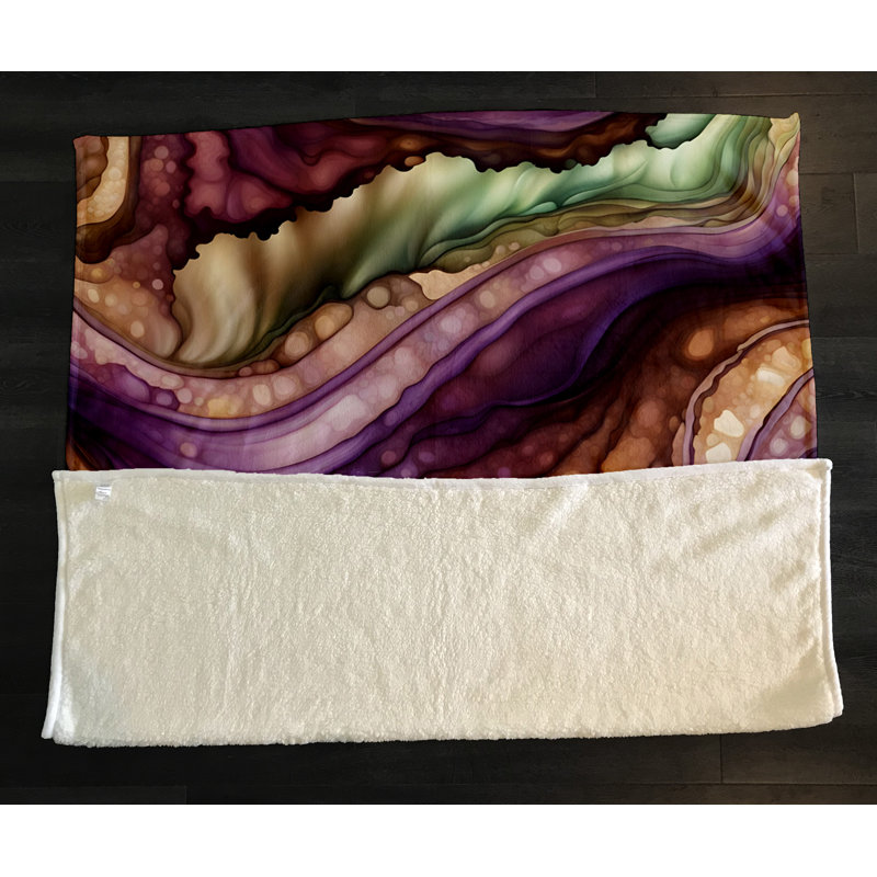 Throw Blanket, 51" W x 60" L, Abstract, Yellow/Black