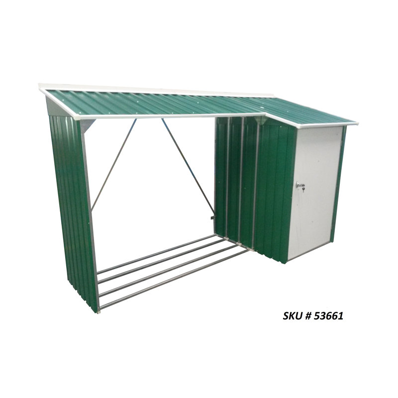 Ruxt 107.3'' W x 39.5'' D Metal Log Store, Green