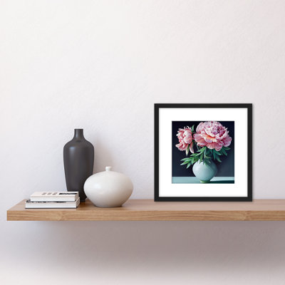 Vase Pink Peony Flowers Floral Bloom - Single Picture Frame Print