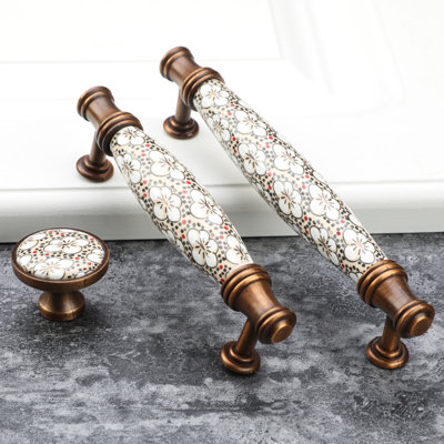 European-style ceramic drawer handles, 6-piece set