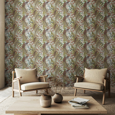 Wild Ferns Juniper Smooth Matt Wallpaper