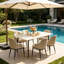 Funke Stone Top Metal Base Dining Table-1888359446