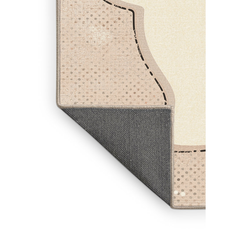 Tapis moelleux moelleux à motif abstrait moderne et contemporain beige Fehrenbach - reliure beige, 2 x 5