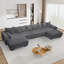 Canapé modulaire en velours côtelé à compression 182,4 po avec 2 repose-pieds 182,4 po-1080618212