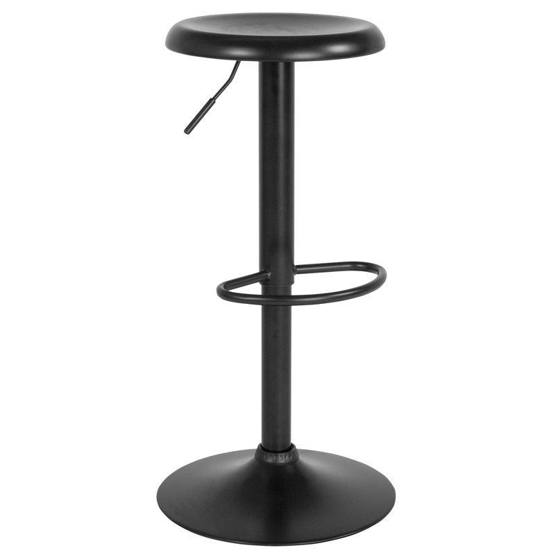 Adjustable Height Retro Barstool, Black