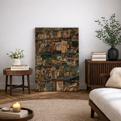 Ancienne scène de récit médiéval, impression sur toile, impression sur toile encadrée